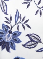 Sleeveless Floral Print Knit Top, Blue Pattern