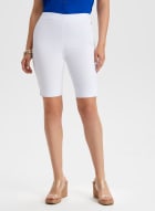 Rivet Detail Pull-on Shorts, White