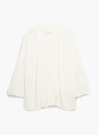 3/4 Sleeve Knit Cardigan, White