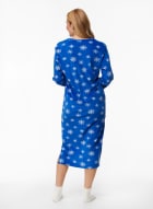 Velour Star Motif Nightgown, Blue Pattern