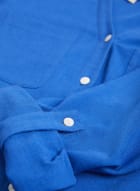 Button Front Blouse, Mediterranean Blue