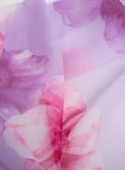 Floral Motif Gradient Chiffon Scarf, Lilac