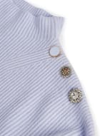 Button Detail Mock Neck Sweater, Lilac
