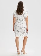 Polka Dot Print Dress, White Pattern