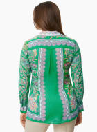 Paisley Print Shirt, Green Pattern