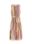 Striped Tiered Midi Dress, Multicolour