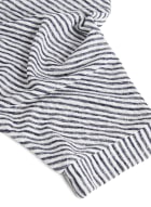 Striped Elbow Sleeve Top, Navy & White