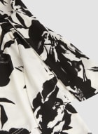 Floral Tie-Waist Detail Top, White Pattern
