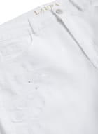 Embroidered Denim Shorts, White