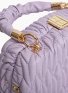 Vegan Leather Quilted Bag, Lilac