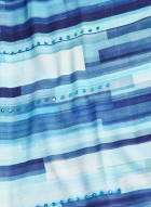 Embellished Geometric Print Tee, Blue Pattern