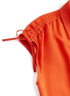 Shirt Collar Top, Tangerine