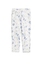 Pantalon à enfiler à motif floral, Motif blanc