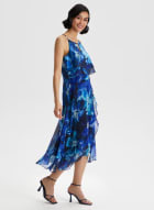 Floral Print Dress, Blue Pattern