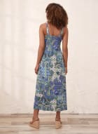 Paisley Print Maxi Dress, Blue Pattern