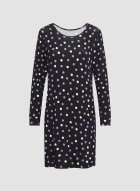 Polka Dot Nightgown, Black Pattern