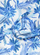 Haut à col tunisien et motif cachemire, Motif bleu