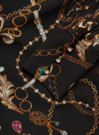 Blouse à motifs bijoux et chaînes, Motif noir