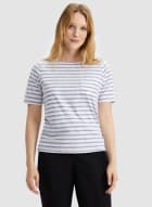 Striped Sequin Detail T-Shirt, White Pattern