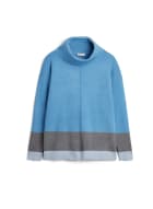 Cowl Neck Colour Block Sweater, Blue