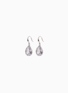 Crystal Teardrop Dangle Earrings, Amethyst