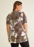 Paisley Print Elbow Sleeve Top, Assorted