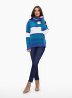 Colour Block Turtleneck Sweater, Multicolour