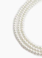 Collier court à trois rangs de perles, Blanc perle