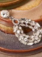 Crystal Detail Earrings, Silver