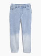 Ombré Pull-On Ankle Jeans, Indigo Blue