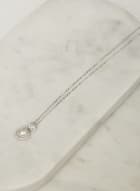 Collier en chaîne à double pendentif en perle et cristaux, Blanc perle