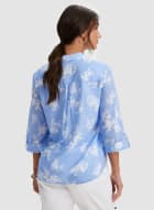 Floral Print Blouse, Blue Pattern