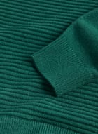 Mock Neck Ottoman Stitch Sweater, Teal