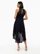 High-Low Lace & Sequin Dress, Marine