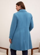 Shirt Collar Wool Blend Coat, Chambray Blue