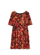 Floral Print Dress, Heather Rust