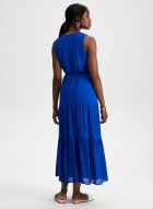 Sleeveless Tiered Maxi Dress, Mediterranean Blue