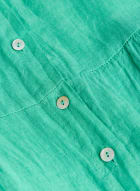 Linen Tiered Shirt Dress, Jade