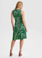 Leaf Print Dress, Green Pattern