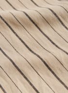 Stripe Print Linen-Blend Pants, Brown