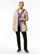 Water-Repelling Hooded Coat, Biscotti