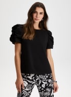 Short Puff Sleeve Top, Ivory