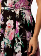 Floral Print Dress, Black Pattern