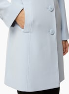 Button Front Tricotine Trench Coat, Stream Blue