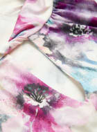 Sleeveless Floral Print Top, Purple Pattern