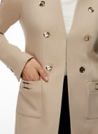 Long Button Detail Jacket, Biscotti