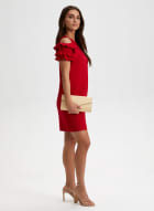 Ruffle Detail Day Dress, Red
