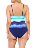 Christina - One-Piece Ombré Swimsuit, Blue Pattern