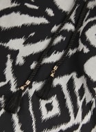 Abstract Print Maxi Skirt, Black Pattern