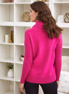 Cowl Neck Sweater, Purple Love